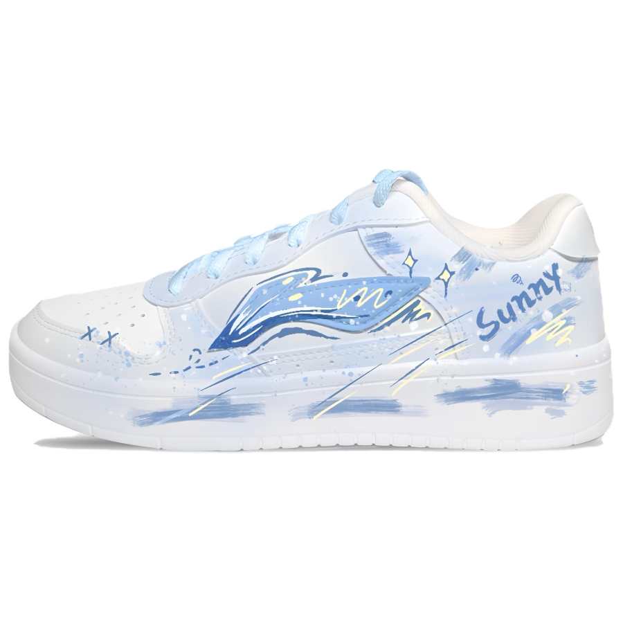 Li-Ning Li Ning Floating Boat Synthetic Leather Slip Resistant Abrasion Resistant Low top Skateboard Shoes Unisex Blue
