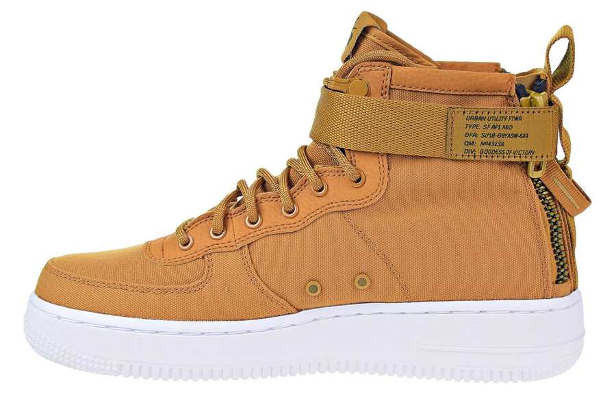 Nike Nike Air Force 1 Slip Resistant Slip Resistant Mid top Skateboard Shoes Women's Yellow