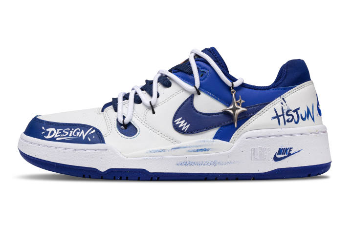 Nike Nike Full Force Blue Seal Wear resistant And Lightweight Low top Skateboard Shoes Men's White Blue