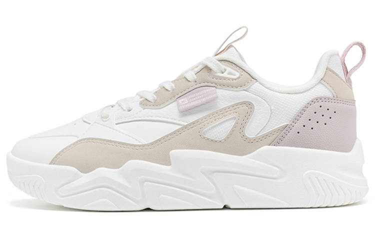 XTEP Dark Current 1.5 Fashion Trend Slip Resistant Abrasion Resistant Low top Skateboard Shoes Women's White Gray Pink
