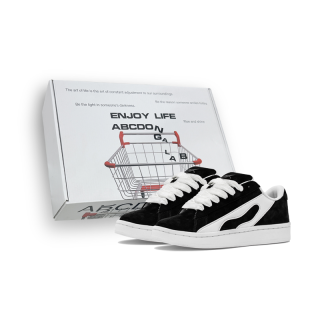 ABCDONGA Slip Resistant, Abrasion Resistant, Breathable Low top Platform, Skateboard Shoes Unisex Black White