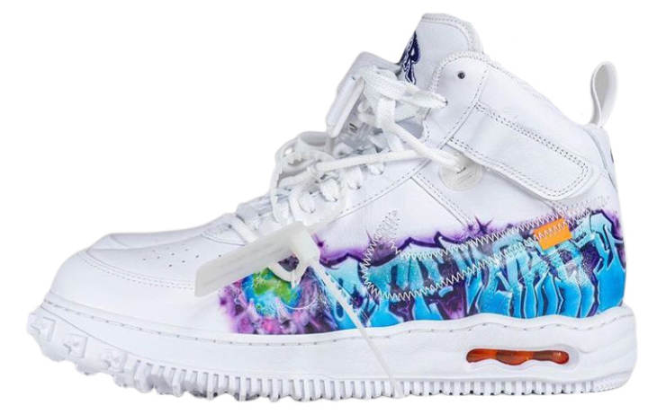 Nike Nike Air Force 1 'Graffiti' Cushioning Mid top Skateboard Shoes Men's White