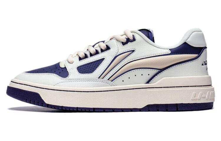 Li-Ning Li Ning Rookie 2 Slip Resistant Abrasion Resistant Low top Skateboard Shoes Men's White Blue