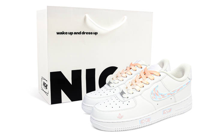 Nike Nike Air Force 1 Abrasion Resistant Abrasion Resistant Low top Skateboard Shoes Unisex Pink Blue