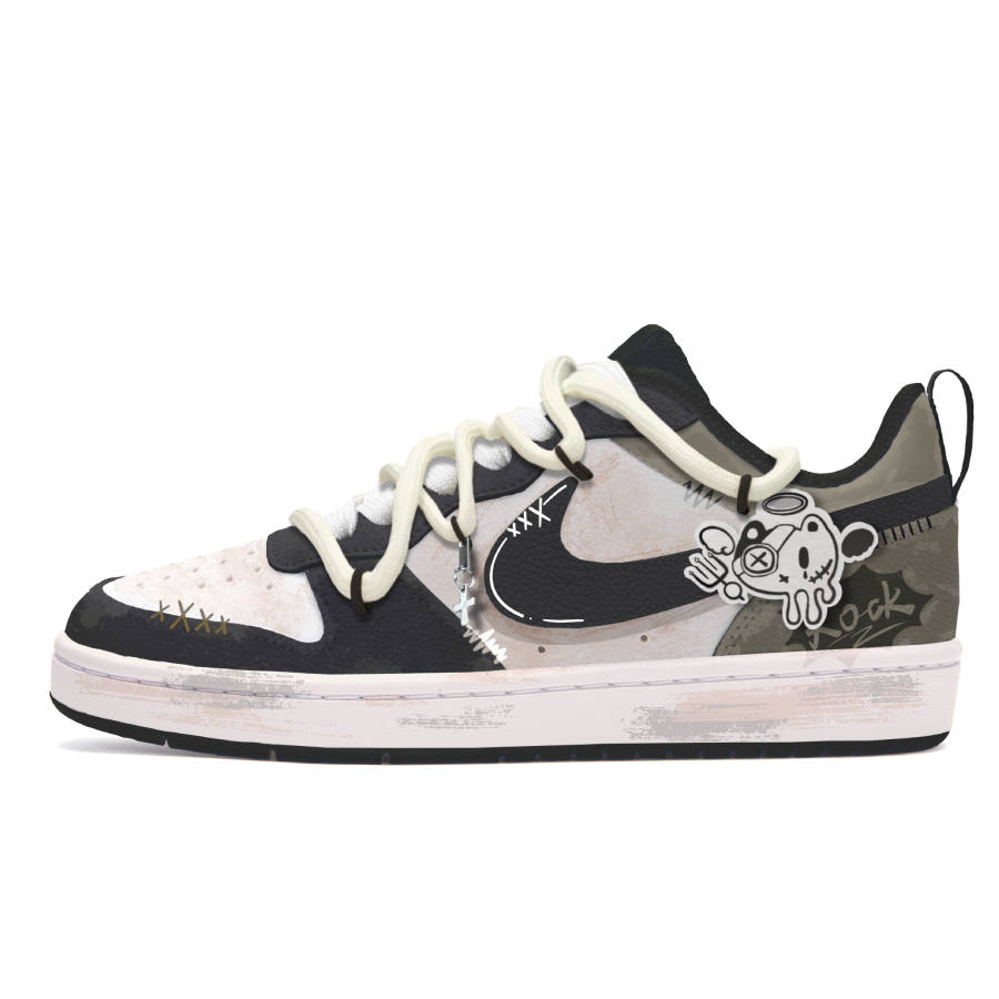 Nike Nike Court Borough 2 Free Panda, Rocking Cat Slip Resistant Abrasion Resistant Low top Skateboard Shoes Women's