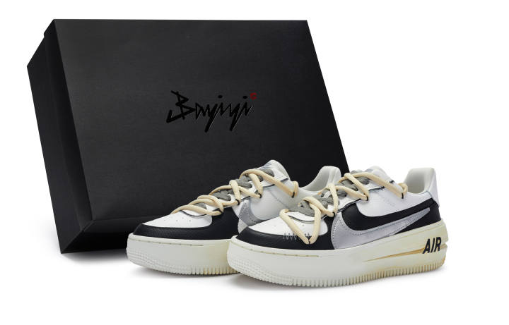 Nike Nike Air Force 1 811 Manufacturing, Guiwu, Special Shoe Box Low top Skateboard Shoes Women's Black White Silver