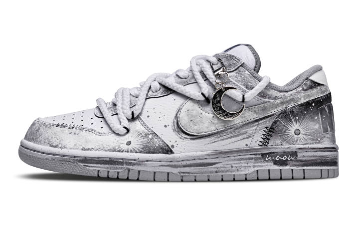 Nike Nike Big Luo Moon Abrasion Resistant Low top Skateboard Shoes Unisex Silver White