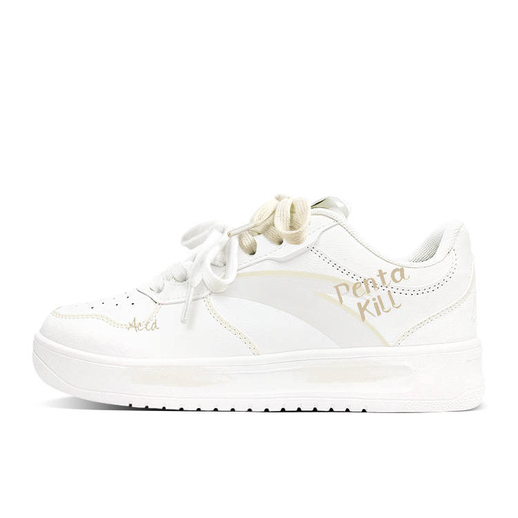 Anta Easy Slip Resistant Cushioning Abrasion Resistant Low top Skateboard Shoes Unisex White