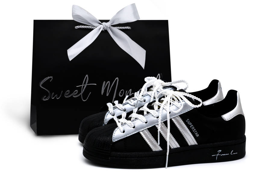 Adidas Originals SUPERSTAR Skateboard Shoes Unisex Low Top Black/Silver