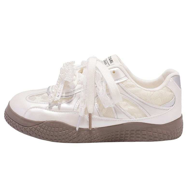 JIONGSEN Slip Resistant Abrasion Resistant Low top Skateboard Shoes Women's Beige