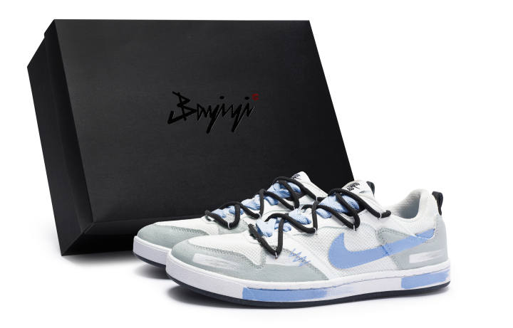 Nike Nike SB Alleyoop 811 Manufacturing Slip Resistant Abrasion Resistant Low top Skateboard Shoes Men's White Gray Blue
