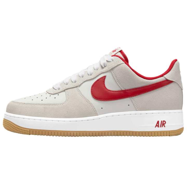 Nike Nike Air Force 1 Cushioning Low top Skateboard Shoes Unisex Beige Red