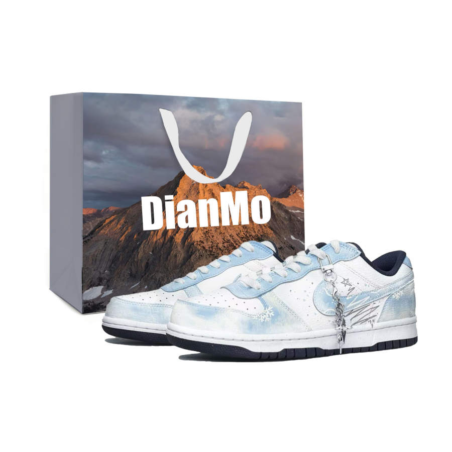 Nike Nike Big Ink, Starlight Christmas, Shopping Bag Abrasion Resistant Low top Skateboard Shoes Men's Carolina Blue
