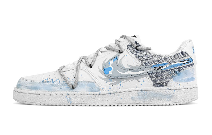 Nike Nike Court Vision 1 Cloud Shadow Dye Blue Slip Resistant Abrasion Resistant Low top Skateboard Shoes Men's Blue Gray