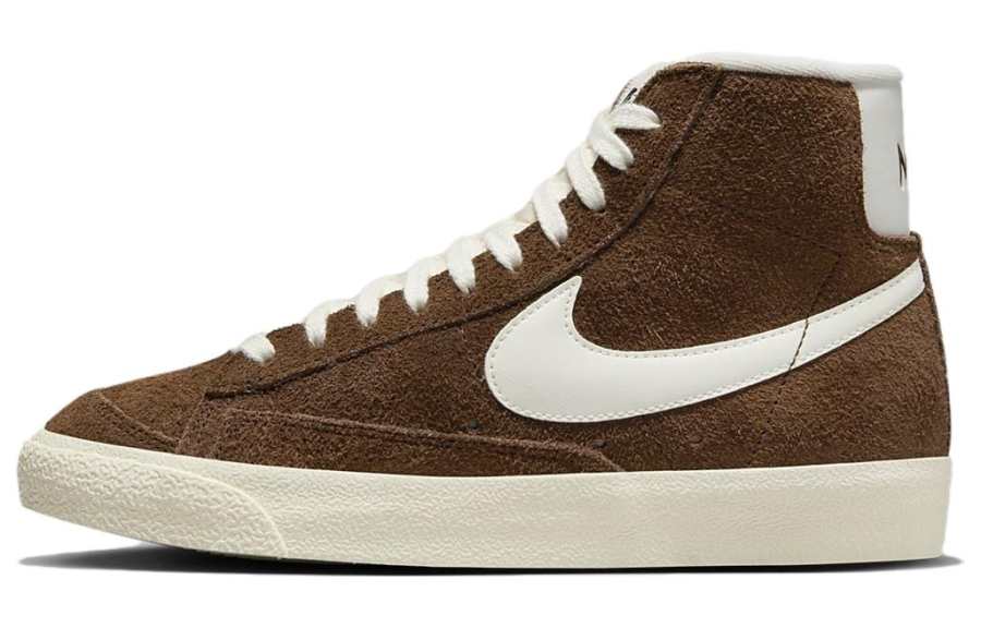 Nike Nike Blazer Slip-Resistant Durable High-Top Skate Shoes Men's Brown White