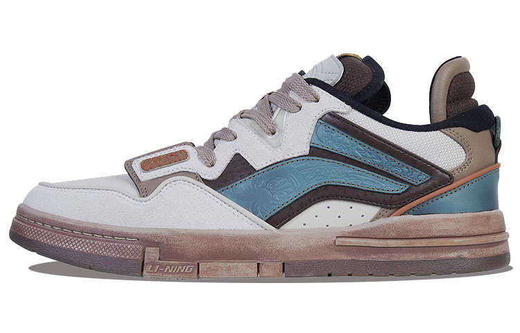 Li-Ning Li Ning Wave Pro Bronze Slip Resistant, Abrasion Resistant, Lightweight Low top Skateboard Shoes Men's Blue Umber