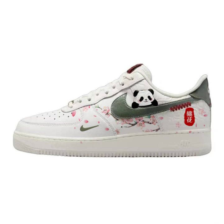 Nike Nike Air Force 1 Slip Resistant Cushioning Abrasion Resistant Lightweight Low top Skateboard Shoes Unisex White Green