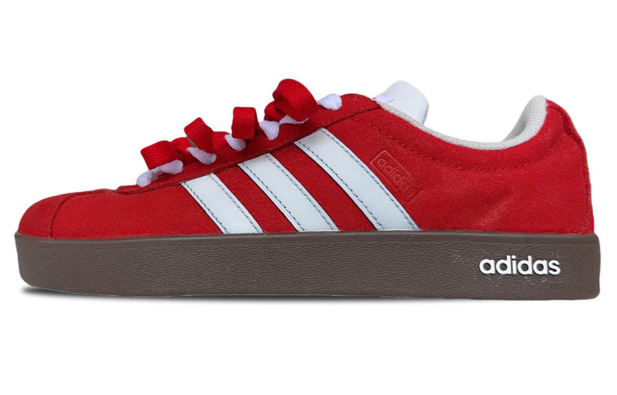 Adidas Neo Vl Court Classic Slip Resistant Abrasion Resistant Low top Skateboard Shoes Unisex Scarlet