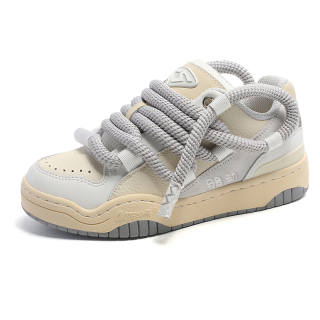 LUODONG Cushioning Abrasion Resistant Cushioning, Wear Resistant Low top Skateboard Shoes Men's White Brown