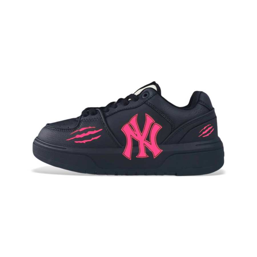 MLB Chunky Liner PU Synthetic Leather Low top Skateboard Shoes Unisex Black Red