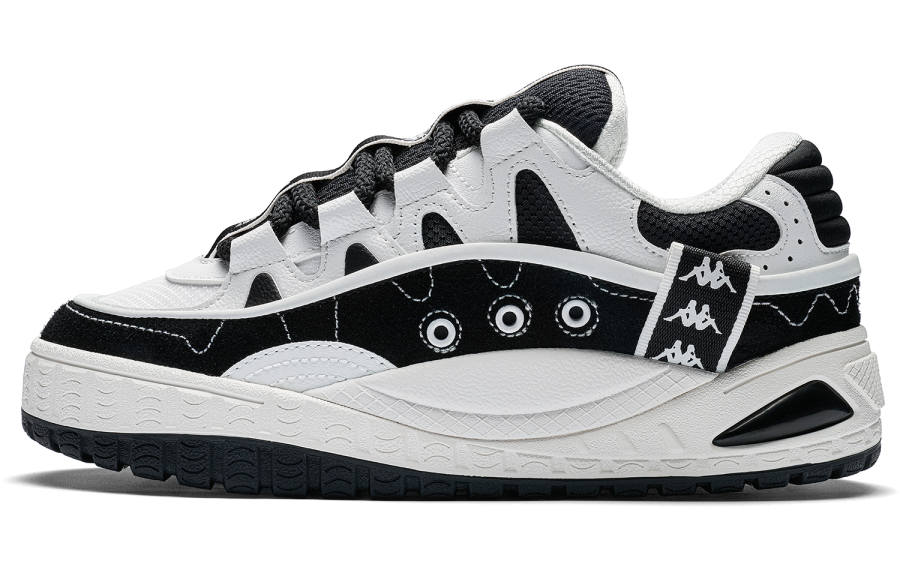Kappa Back to Back Slip Resistant Abrasion Resistant Low top Skateboard Shoes Unisex White Black