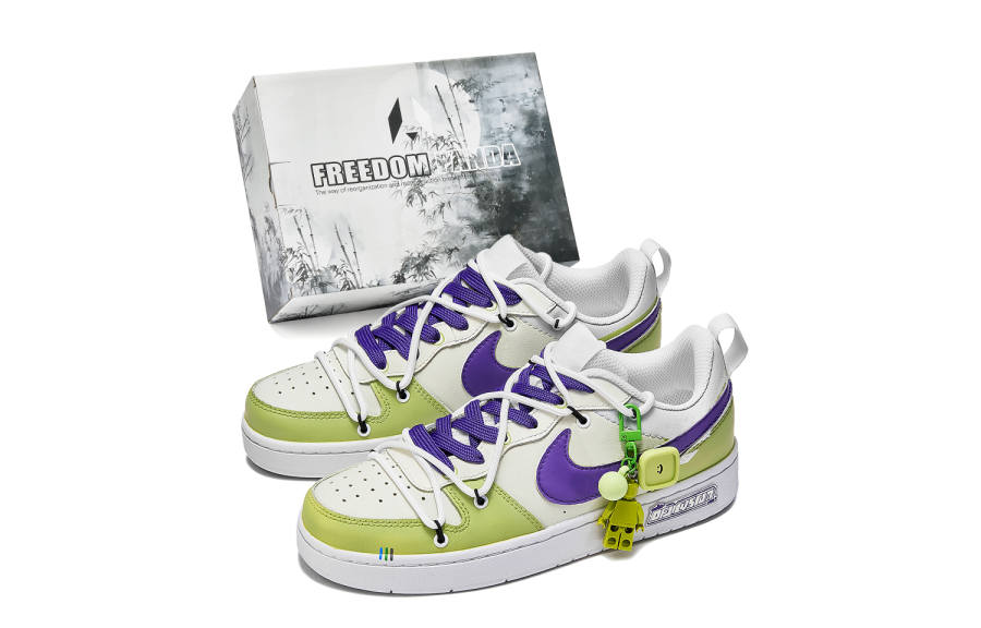Nike Nike Court Borough Freedom Panda, Box, Light Year Slip Resistant Low top Skateboard Shoes Women's Green Purple
