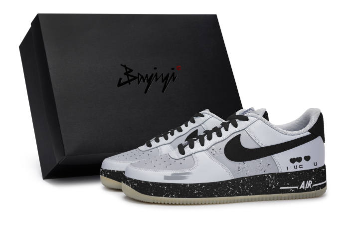 Nike Nike Air Force 1 Abrasion Resistant Abrasion Resistant Low top Skateboard Shoes Men's Black Gray