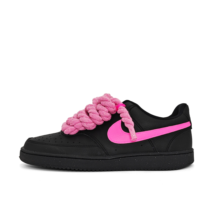 Nike Nike Court Vision Slip Resistant, Abrasion Resistant, Lightweight Low top Skateboard Shoes Unisex Black Pink