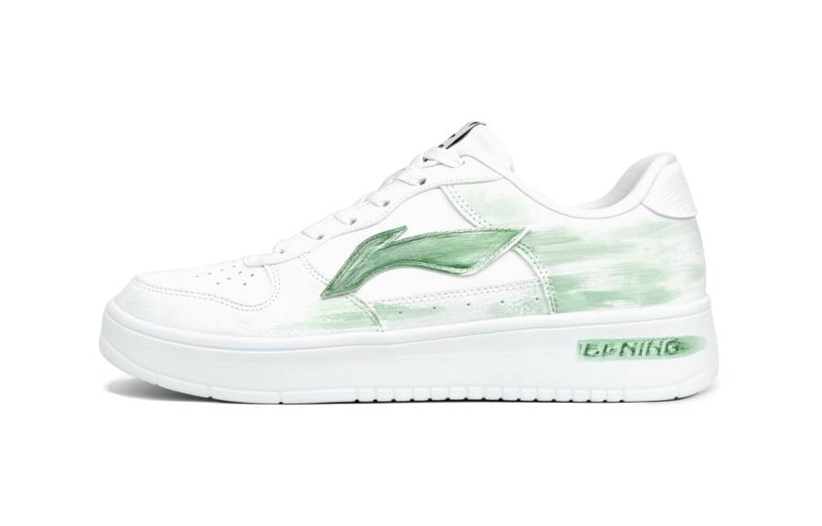Li-Ning Li Ning Floating Boat Slip Resistant Abrasion Resistant Low top Skateboard Shoes Men's White Green