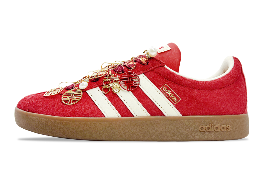 Adidas Adidas Vl Court Classic Abrasion Resistant Low top Skateboard Shoes Unisex Red