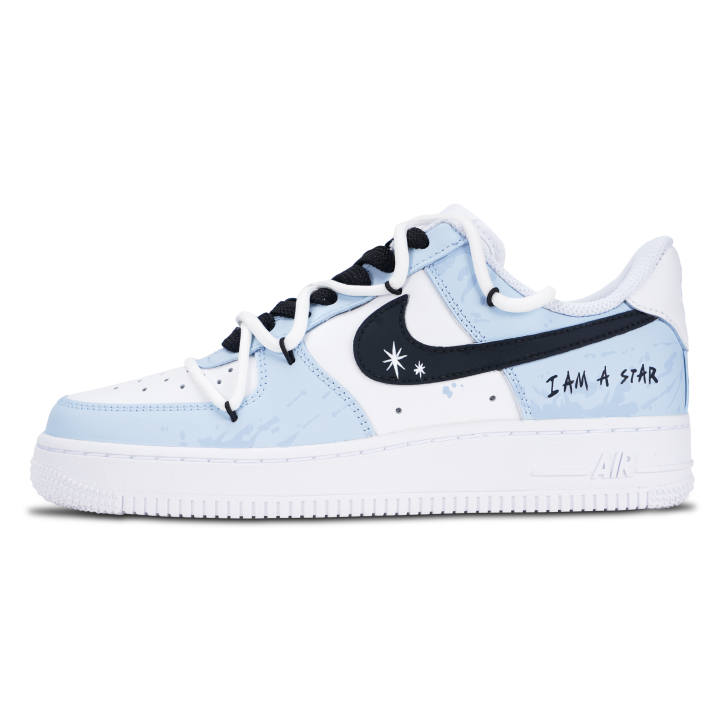 Nike Nike Air Force 1 Blue Dream Slip Resistant Abrasion Resistant Low top Skateboard Shoes Unisex Blue