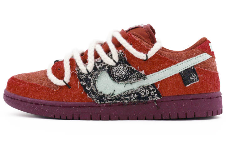 Nike Nike Dunk SB Abrasion Resistant Breathable Low top Skateboard Shoes Unisex Red White Black