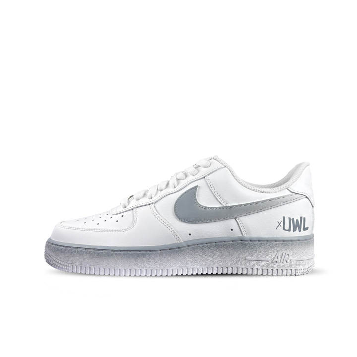 Nike Nike Air Force 1 Slip Resistant Abrasion Resistant Low top Skateboard Shoes Unisex Gray White
