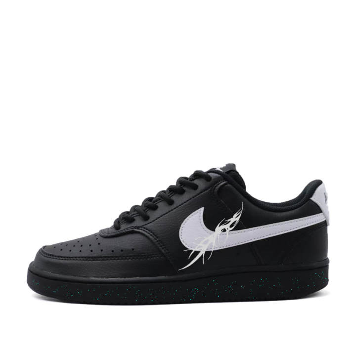 Nike Nike Court Vision 1 Ink Flame Abrasion Resistant Abrasion Resistant Low top Skateboard Shoes Men's Black