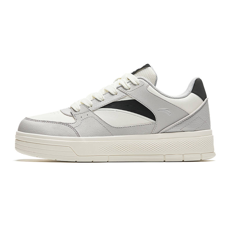Anta Slip Resistant Cushioning Abrasion Resistant Low top Skateboard Shoes Men's White Gray Black