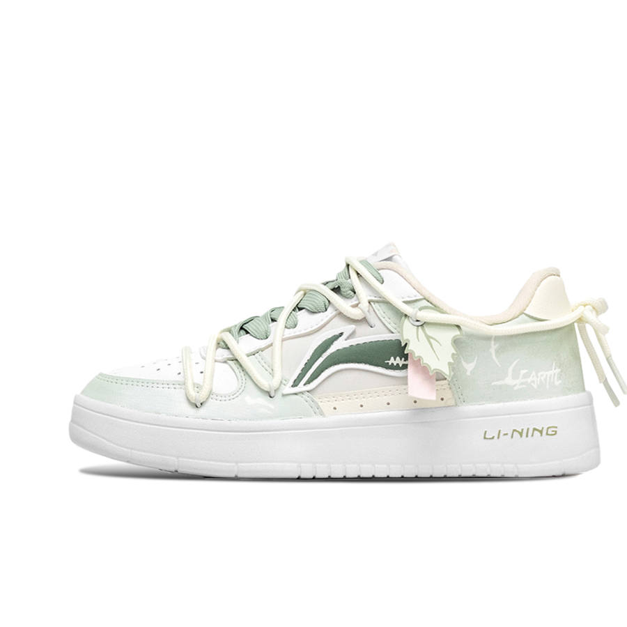 Li-Ning Li Ning Floating Boat Slip Resistant Cushioning Slip Resistant Cushioning Low top Skateboard Shoes Men's Green White