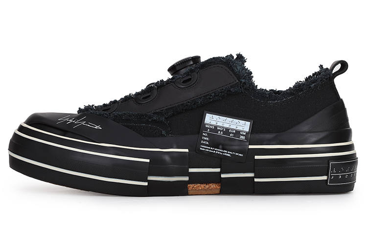 XVESSEL x Yohji Yamamoto G.O.P. Lows Abrasion Resistant Slip Resistant Low top Canvas Shoes Unisex All Black