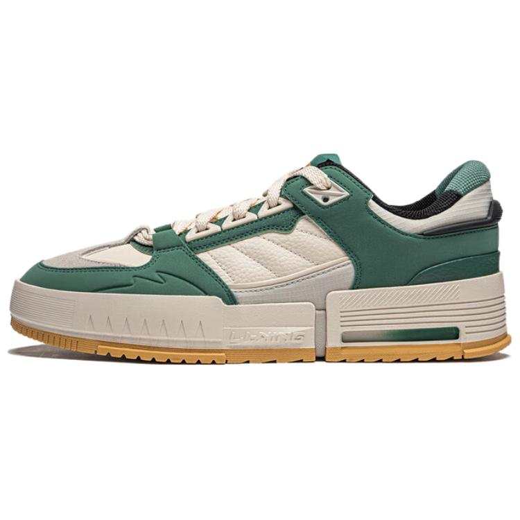 Li-Ning Li Ning Inner Side Cushioning, Wear Resistant Low top Skateboard Shoes Men's White Green
