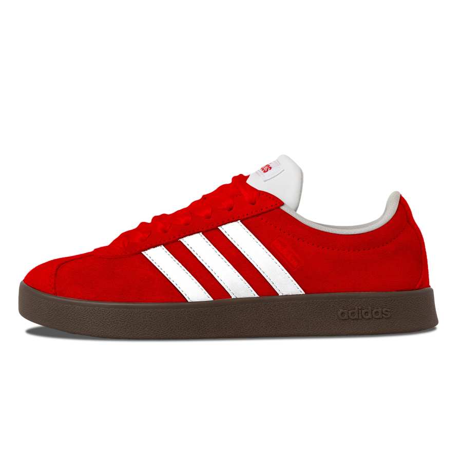 Adidas Adidas VL COURT 2.0 Slip Resistant Abrasion Resistant Low top Skateboard Shoes Unisex White Red