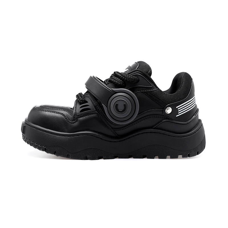 Cat&Sofa Headphones Collection Black Warrior Slip Resistant Slip Resistant Low top Skateboard Shoes Unisex Black
