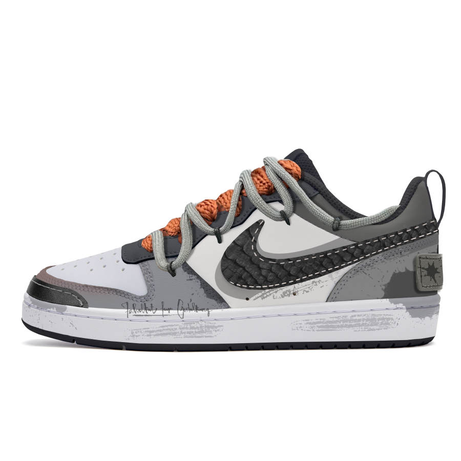 Nike Nike Court Borough Slip Resistant Cushioning Abrasion Resistant Low top Skateboard Shoes GS Gray White