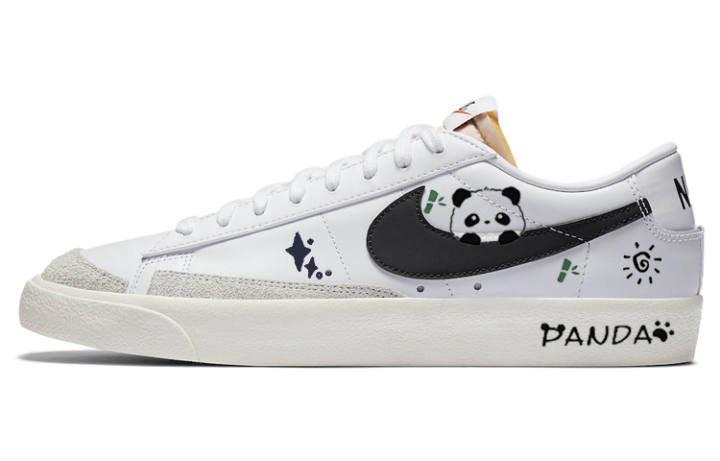 Nike Nike Blazer Low Bamboo Grove Panda, Cute Giant Panda Low top Skateboard Shoes Unisex Ivory