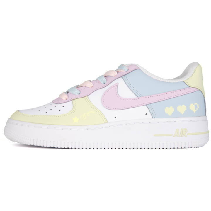 Nike Nike Air Force 1 White Air Force 1 Abrasion Resistant Low top Skateboard Shoes Unisex White Yellow Blue