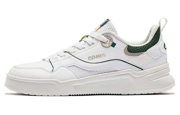 QIAODAN Versatile Slip Resistant Cushioning Low top Skateboard Shoes Men's White Green