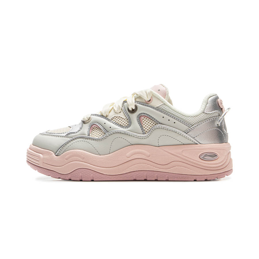 Li-Ning Li Ning Moth Orchid Coverage Slip Resistant Abrasion Resistant Lightweight Height Increasing Low top Skateboard Shoes