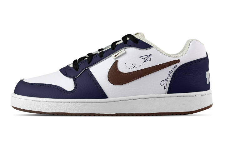 Nike Nike EBERNON Paper Kite Journey Abrasion Resistant Low top Skateboard Shoes Men's Dark Blue