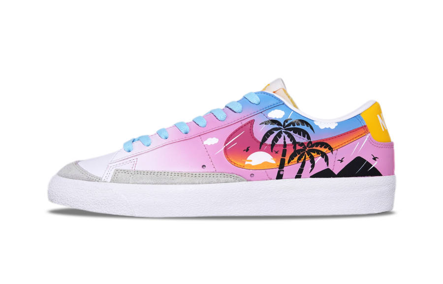 Nike Nike Blazer Summer Shooting Stars Slip Resistant Balance Slip Resistant Balance Low top Skateboard Shoes Men's Pink