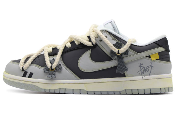 Nike Nike Dunk Slip Resistant, Abrasion Resistant, Lightweight Low top Skateboard Shoes Men's Gray Green Black