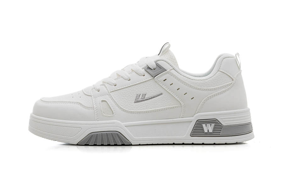 Warrior Slip Resistant Quick Dry Low top Skateboard Shoes Men's White Gray