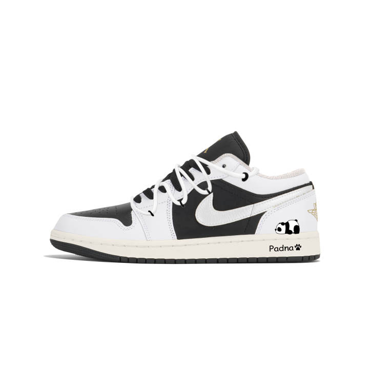 Jordan Jordan Air Jordan 1 Comfortable Abrasion Resistant Low top Skateboard Shoes Unisex Black White